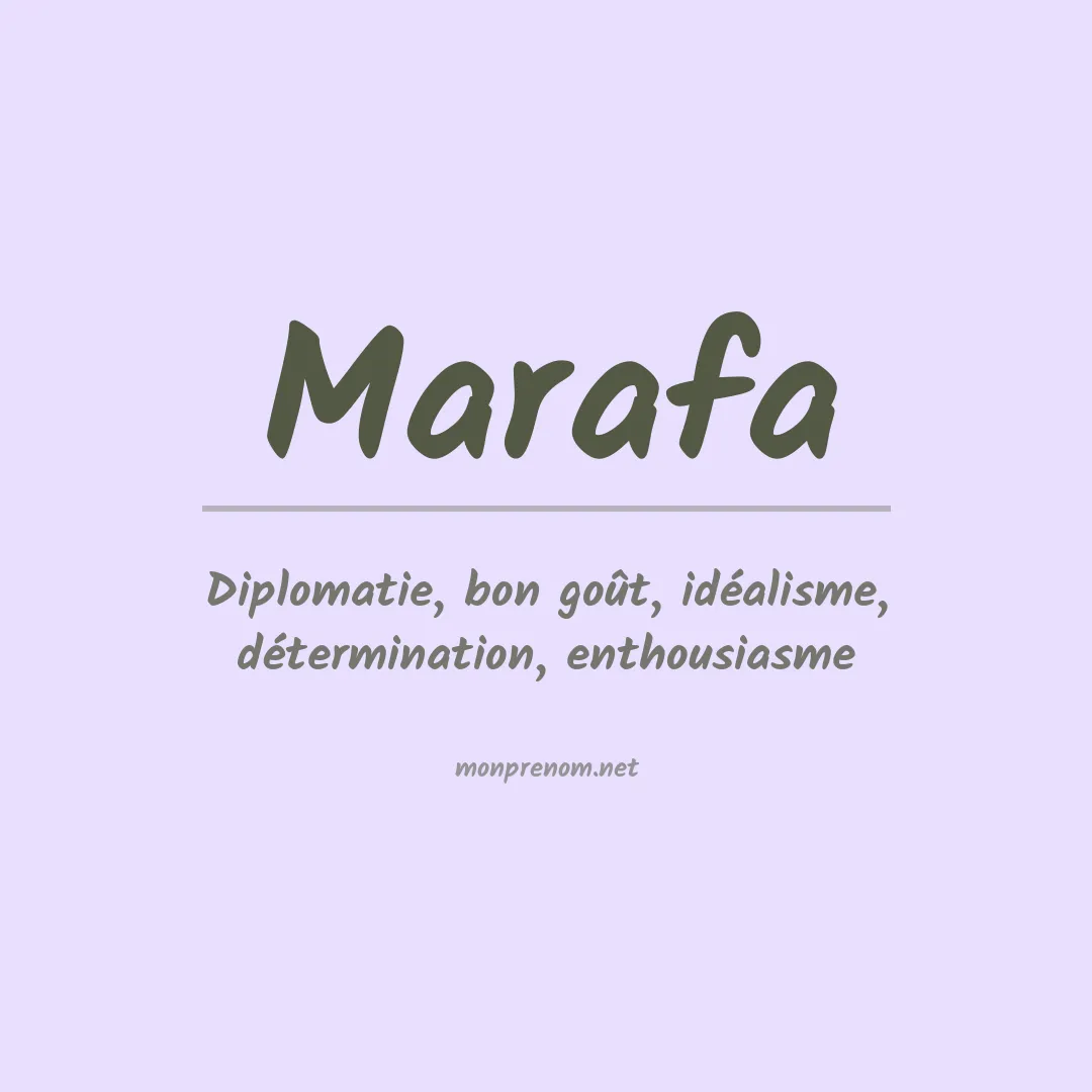 Signification du prénom Marafa