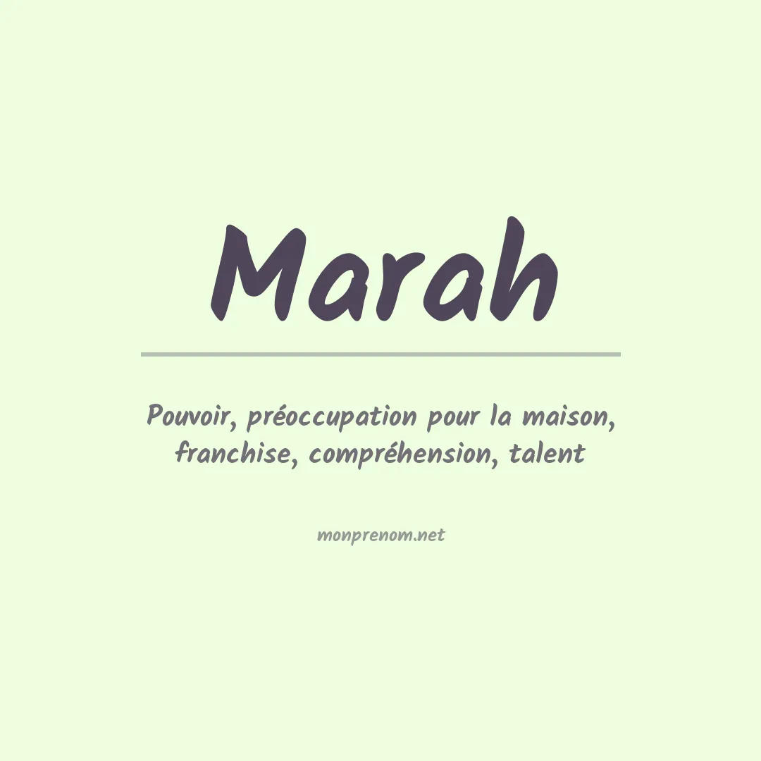 Prénom Marah