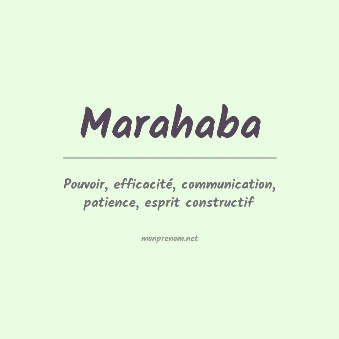 Signification du prénom Marahaba