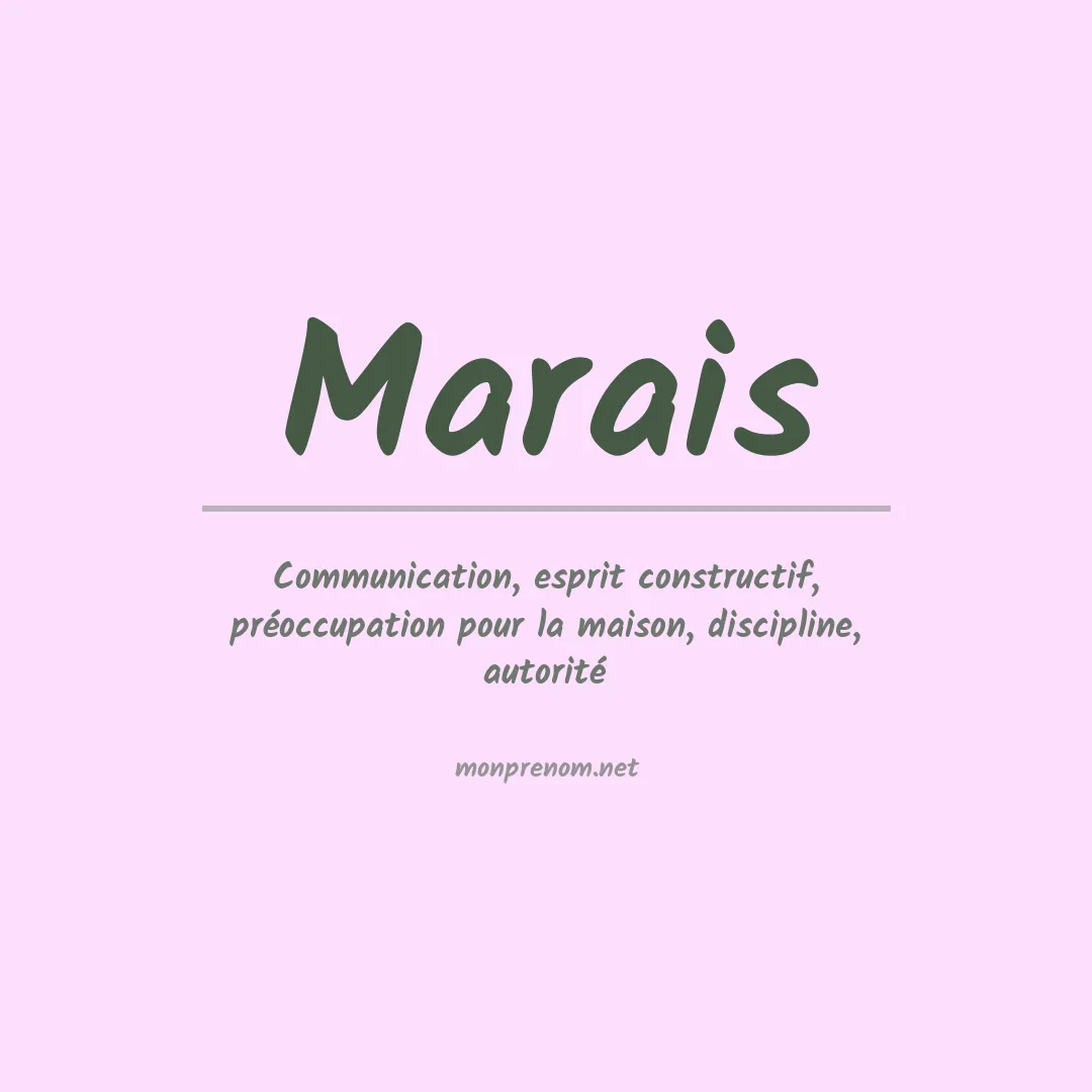 Prénom Marais