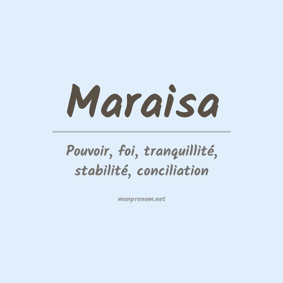 Signification du prénom Maraisa