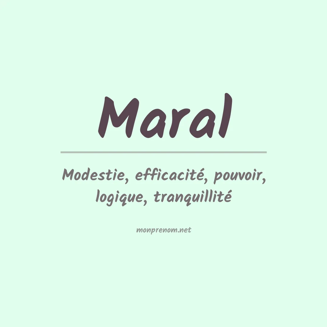 Signification du prénom Maral