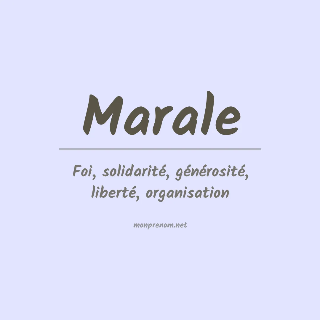 Signification du prénom Marale