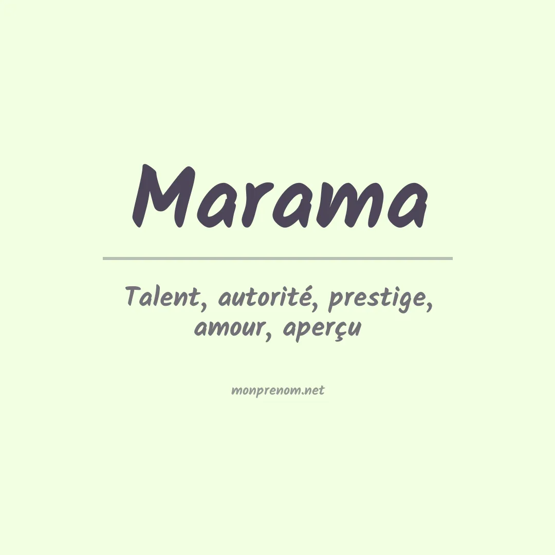 Prénom Marama
