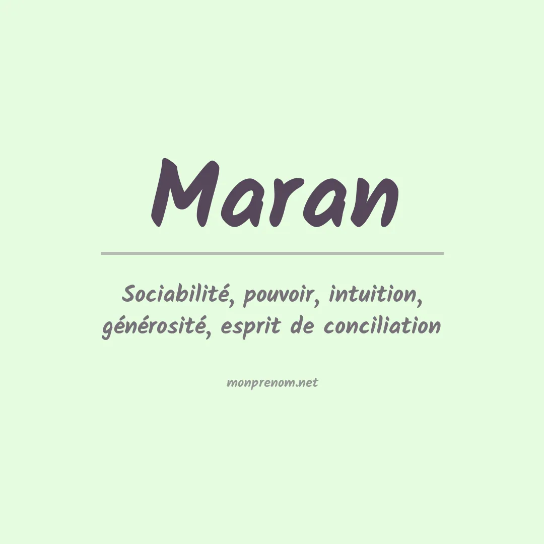 Prénom Maran
