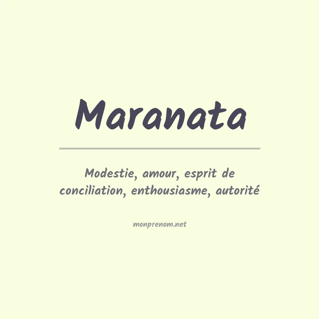 Signification du prénom Maranata