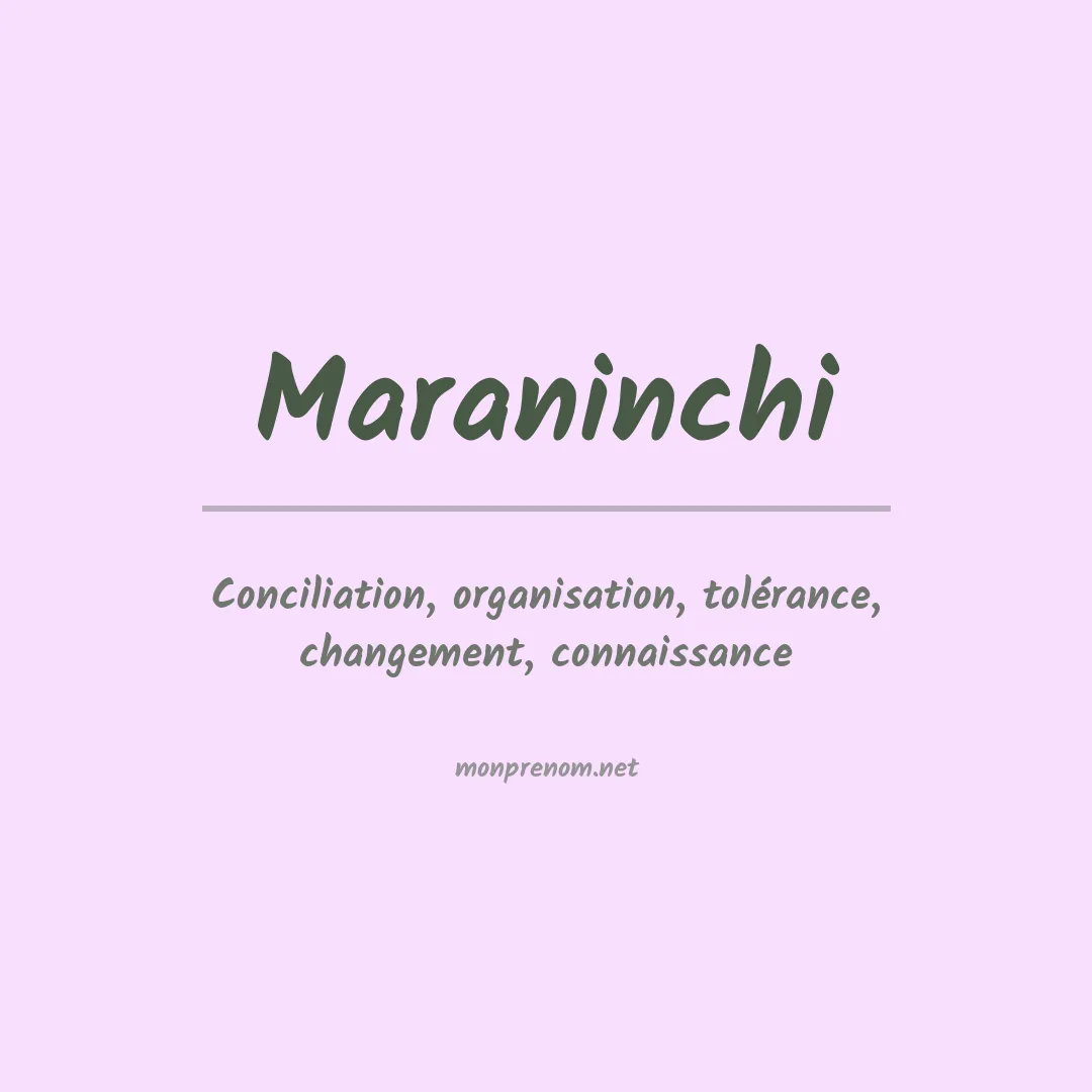Signification du prénom Maraninchi