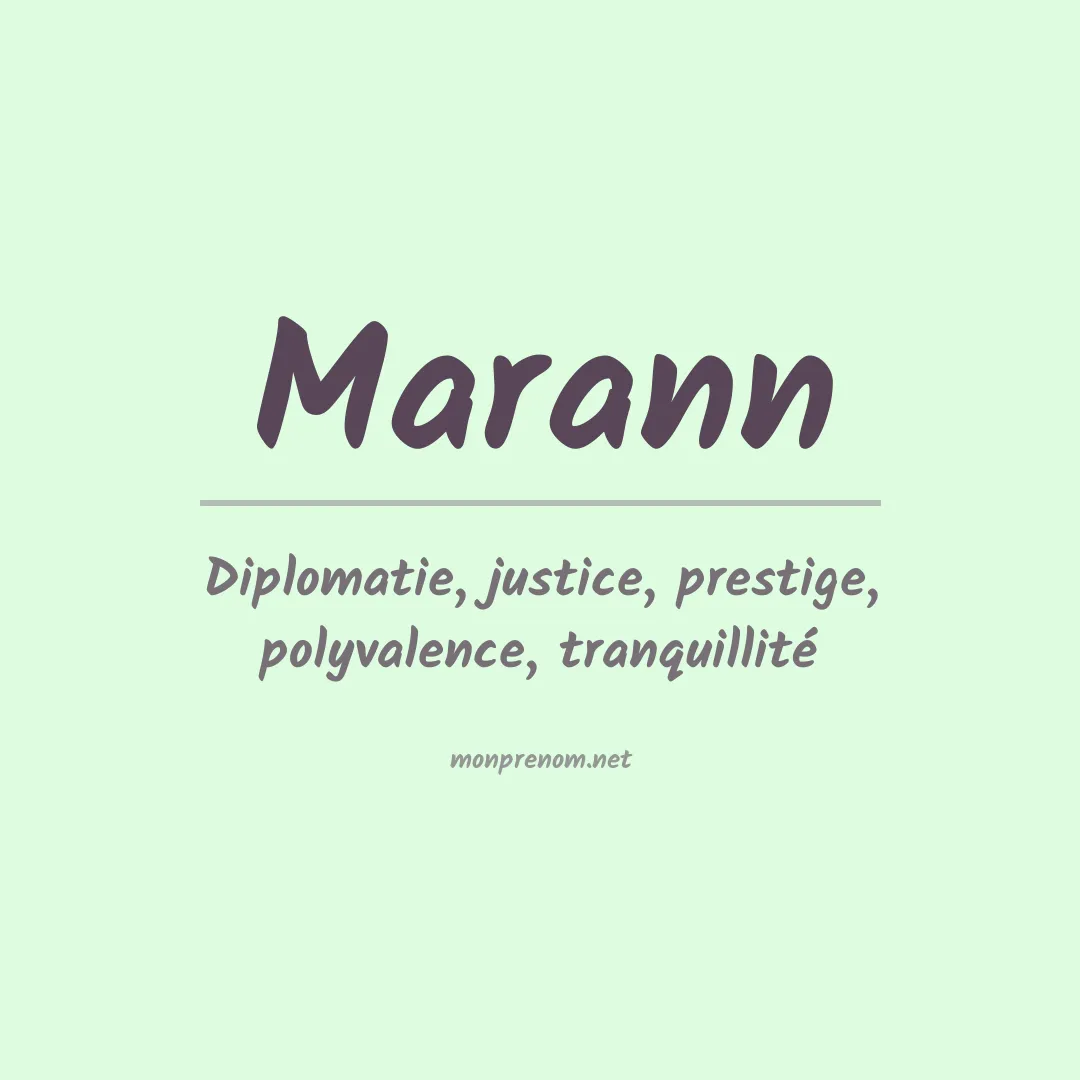 Signification du prénom Marann