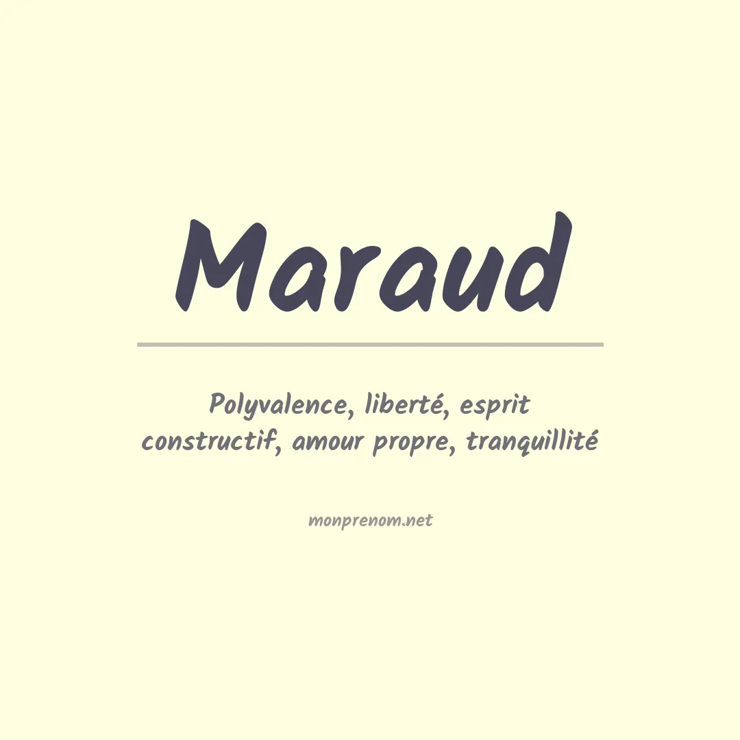 Signification du prénom Maraud