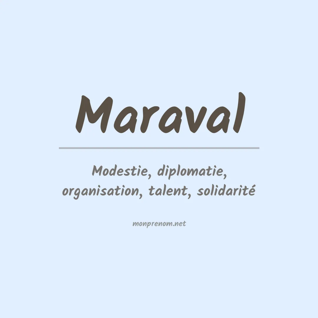 Signification du prénom Maraval