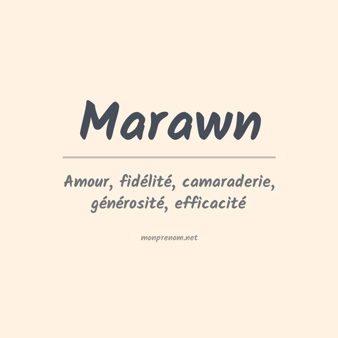 Signification du prénom Marawn