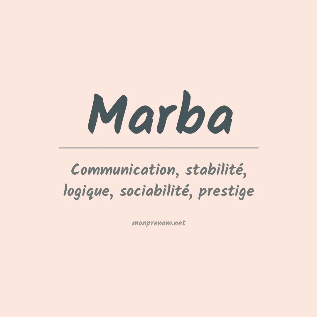 Signification du prénom Marba