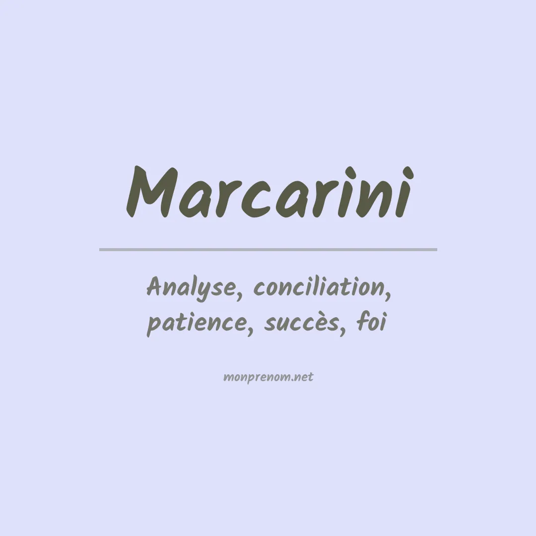 Signification du prénom Marcarini