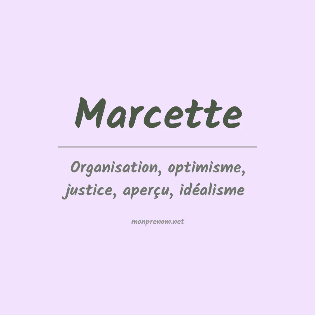 Prénom Marcette