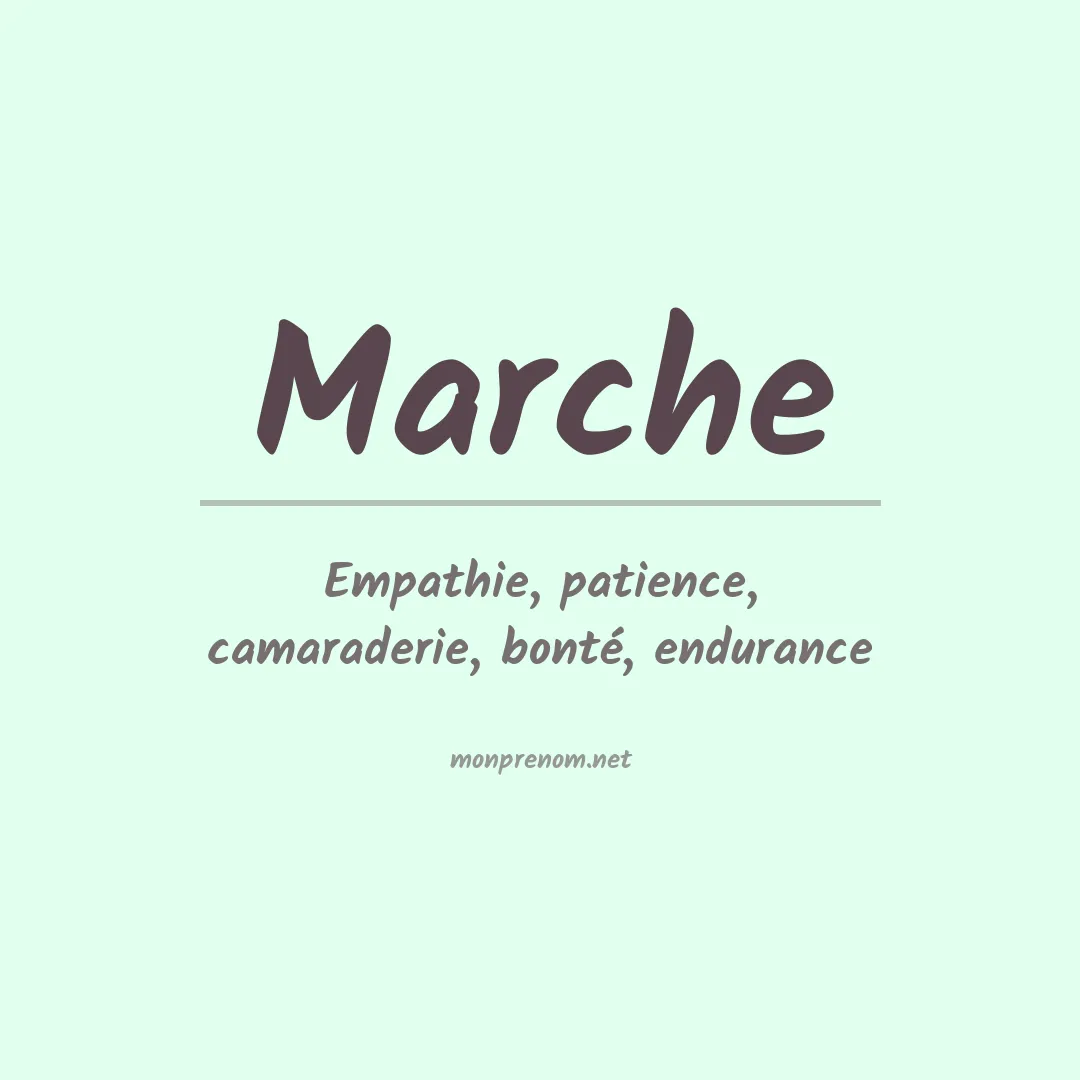 Signification du prénom Marche