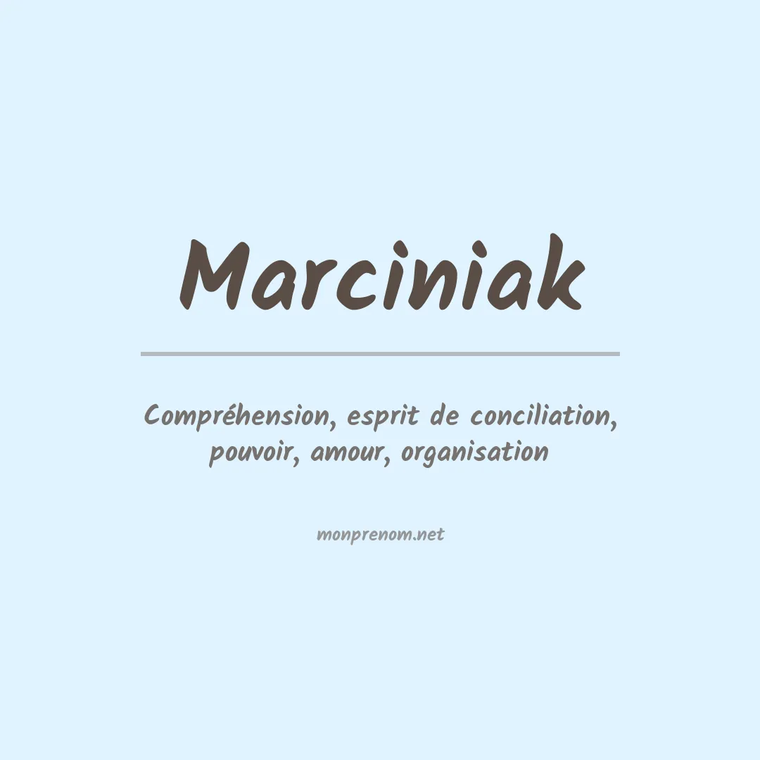 Signification du prénom Marciniak