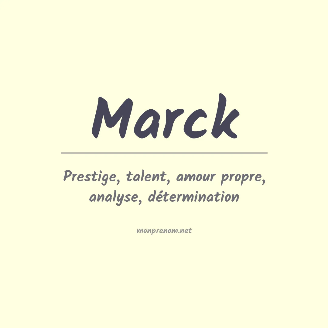 Prénom Marck