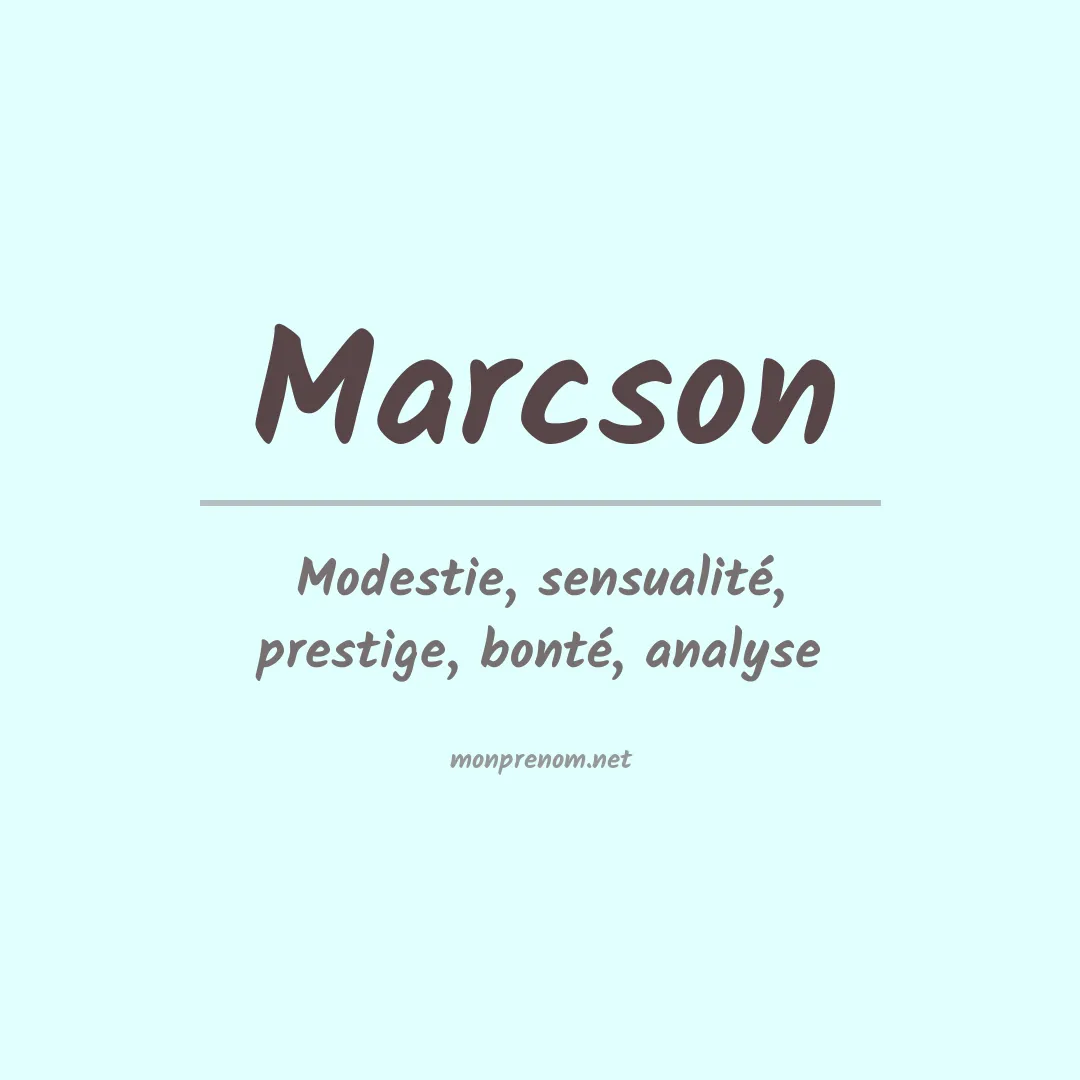 Prénom Marcson