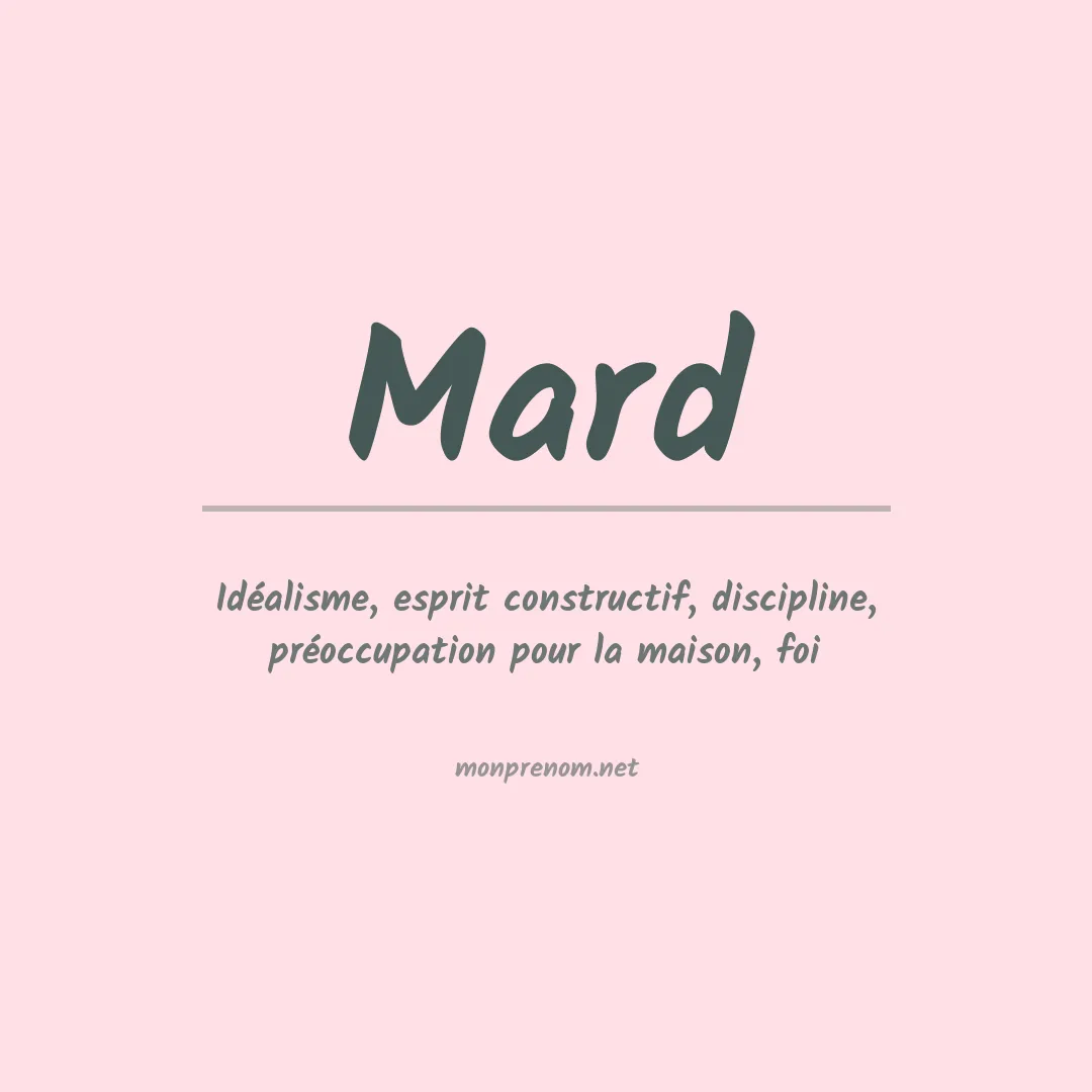 Signification du prénom Mard