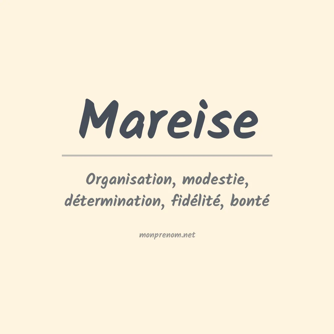 Signification du prénom Mareise