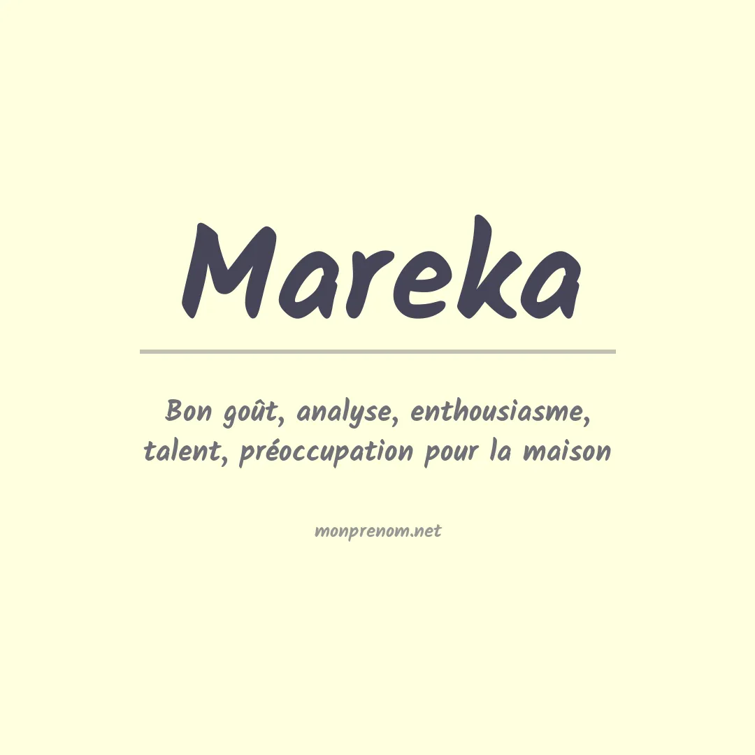 Signification du prénom Mareka