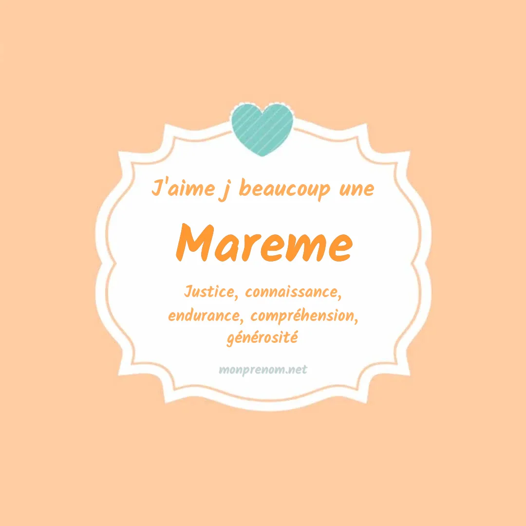 J'aime beaucoup Mareme
