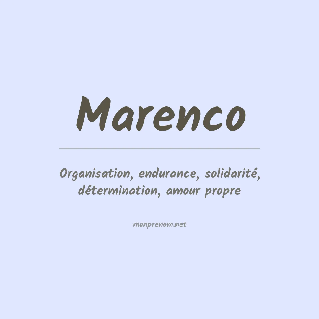 Prénom Marenco