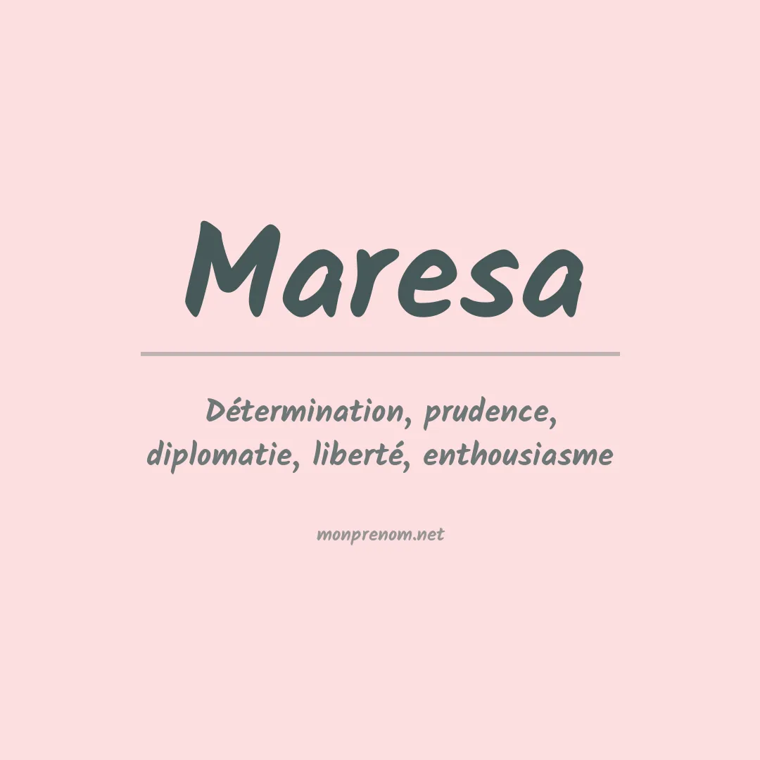 Signification du prénom Maresa