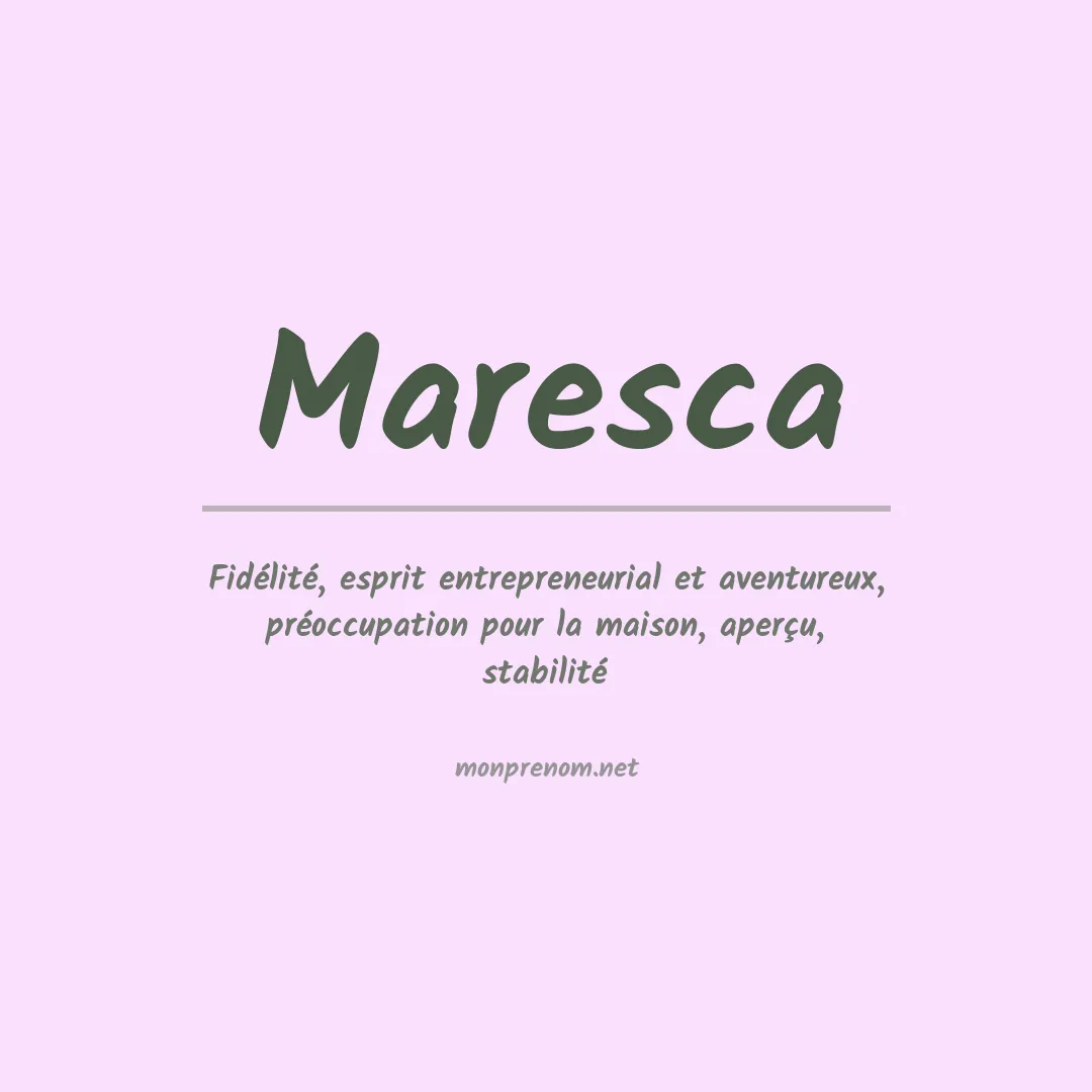 Prénom Maresca