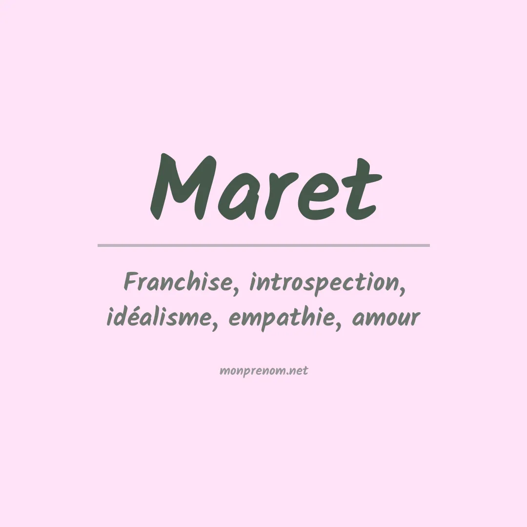 Prénom Maret