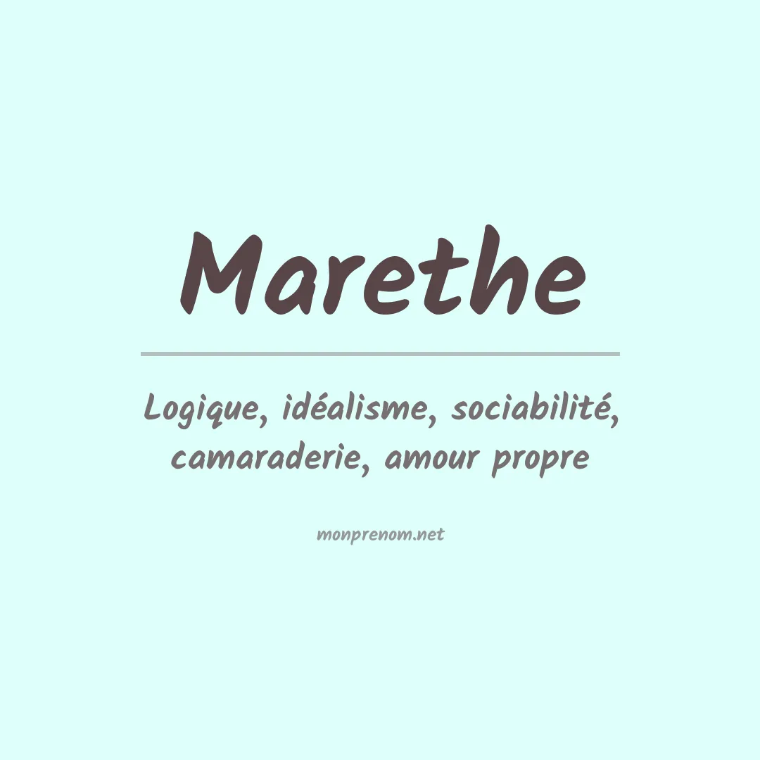 Signification du prénom Marethe