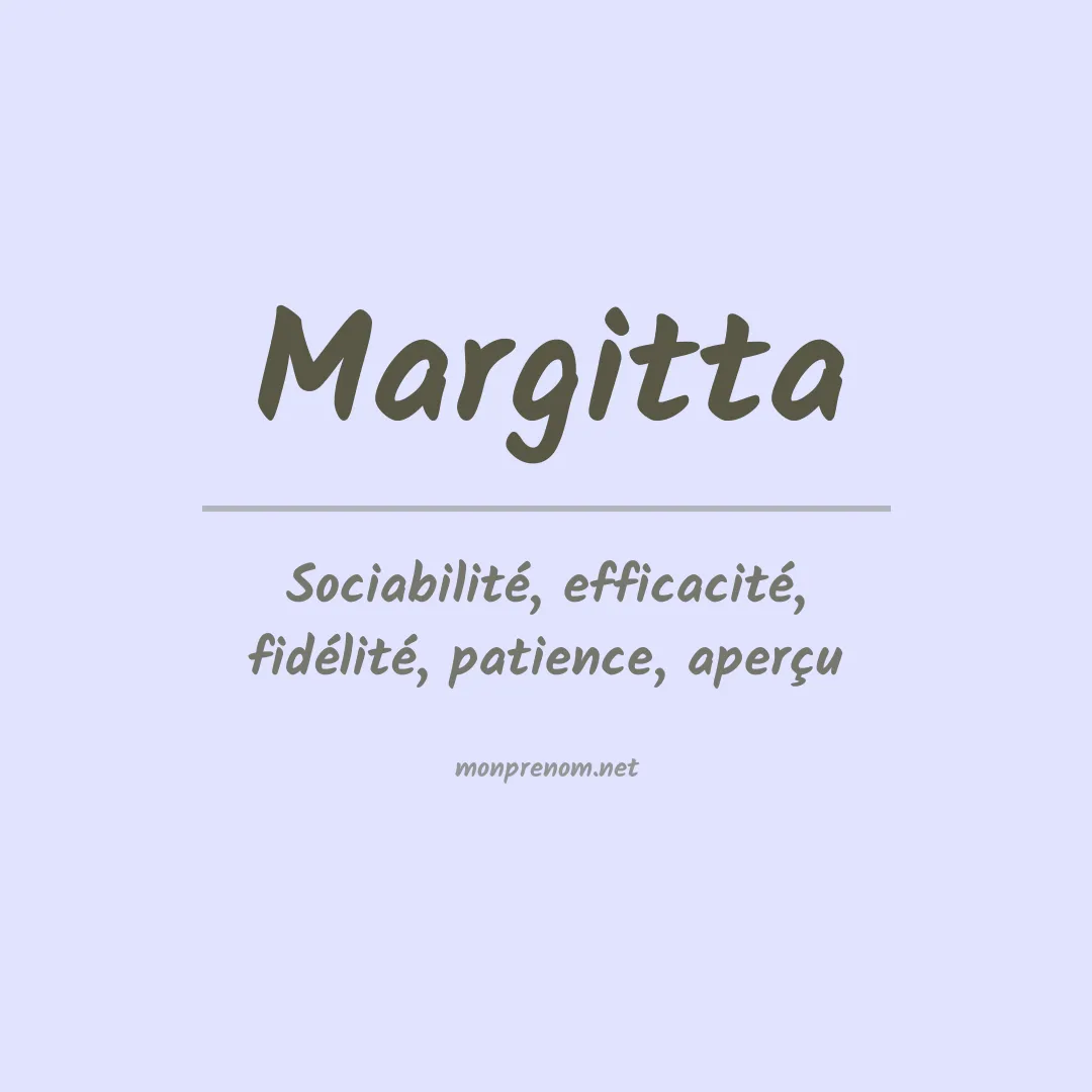 Signification du prénom Margitta