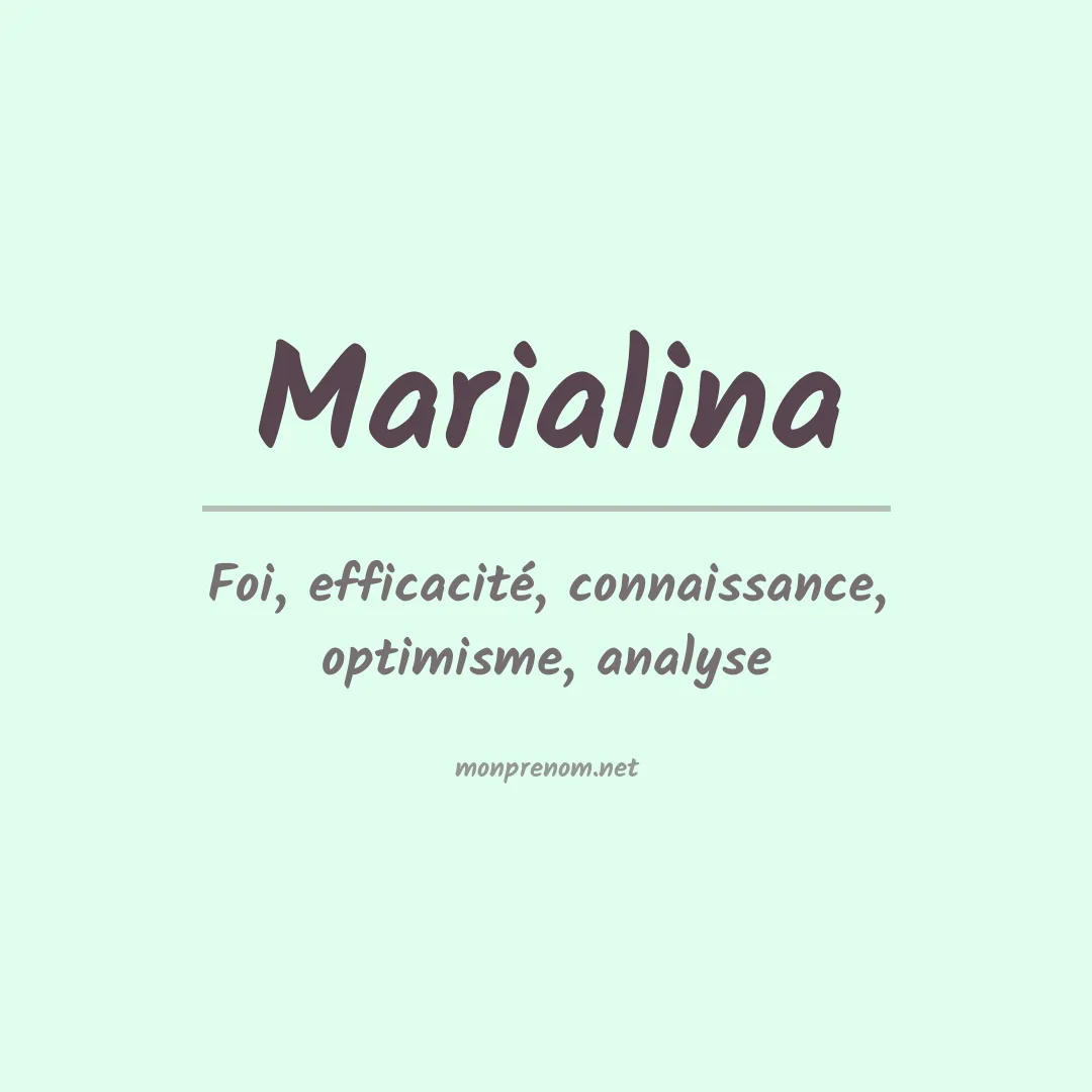 Signification du prénom Marialina
