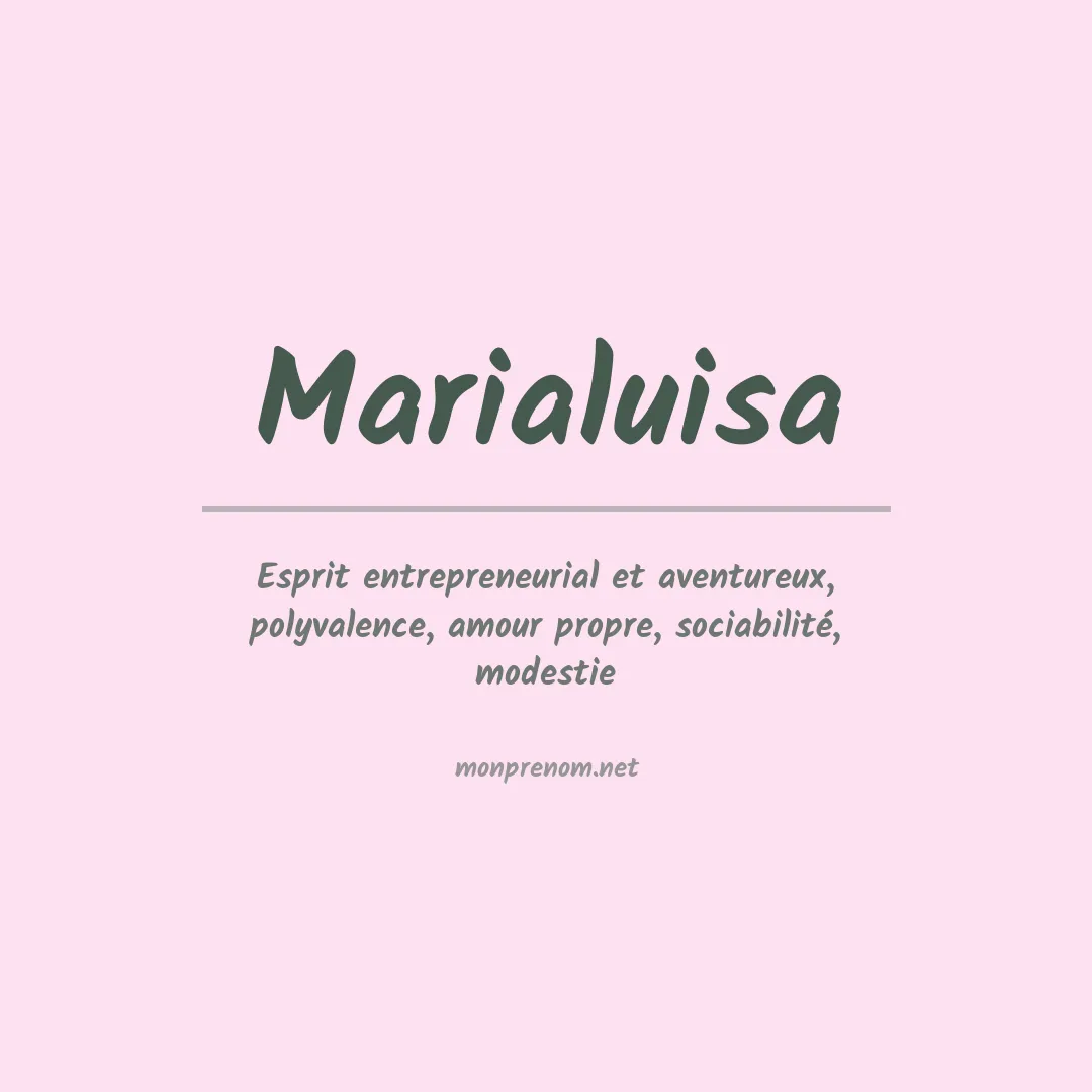 Signification du prénom Marialuisa
