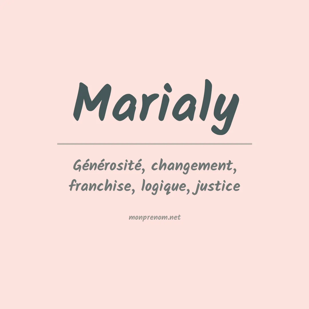 Signification du prénom Marialy