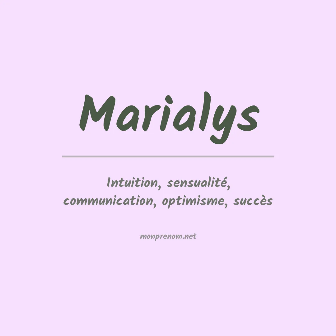Signification du prénom Marialys