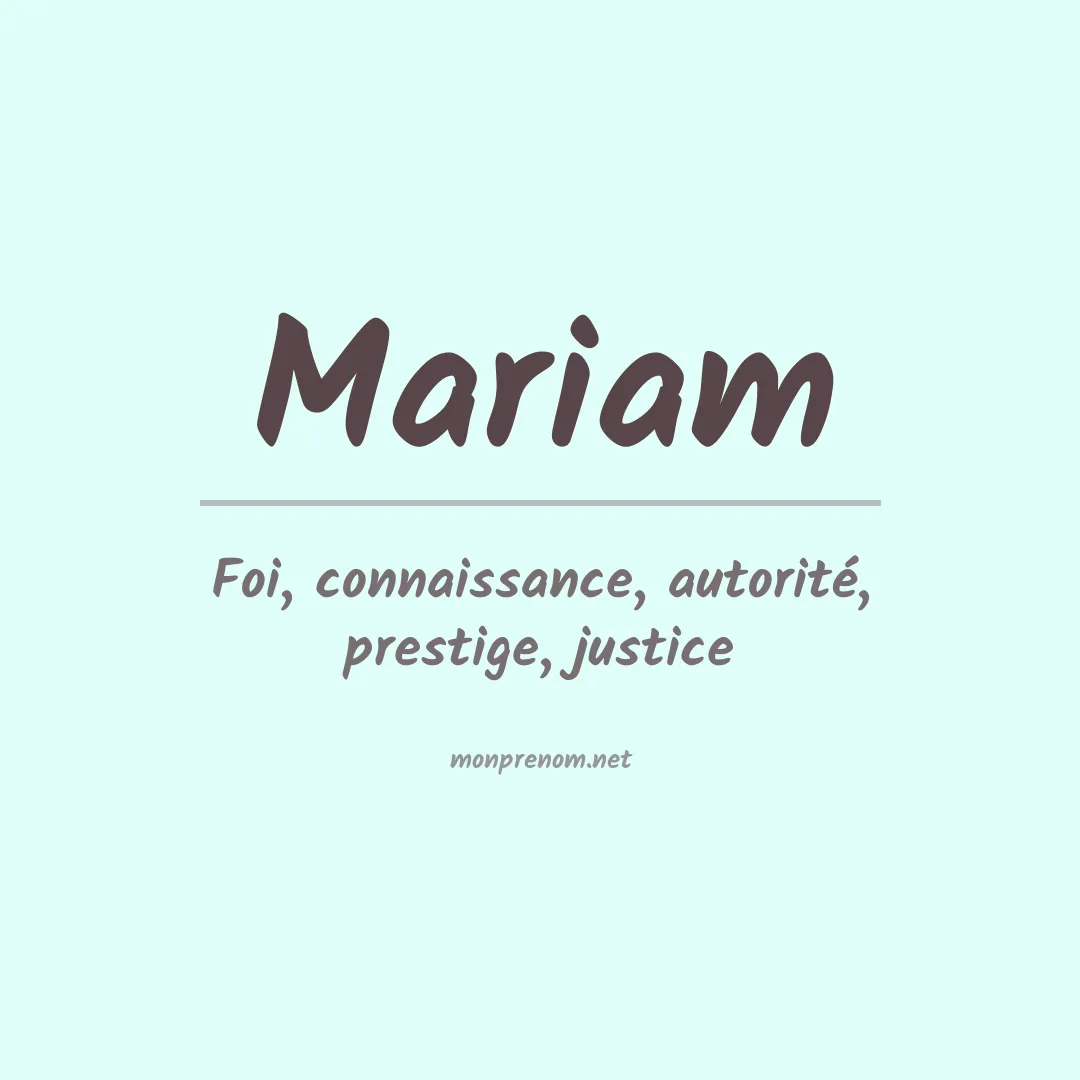 Prénom Mariam