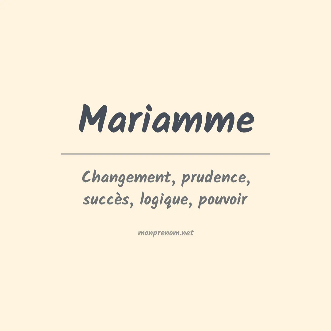 Prénom Mariamme