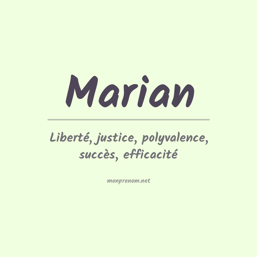 Prénom Marian