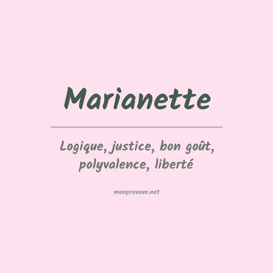 Signification du prénom Marianette