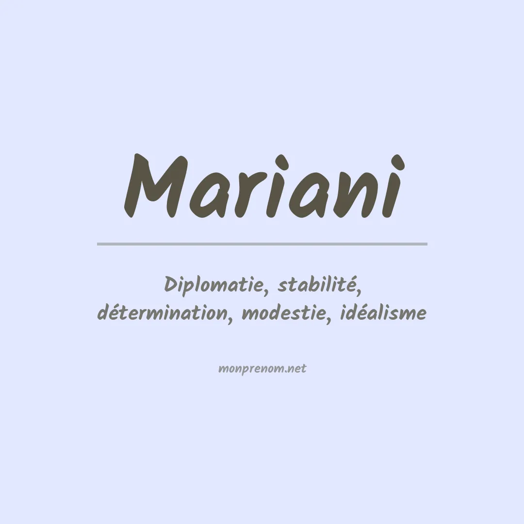 Prénom Mariani