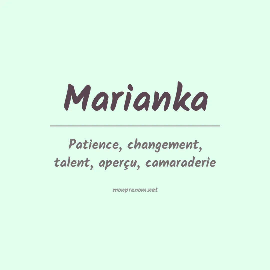 Signification du prénom Marianka