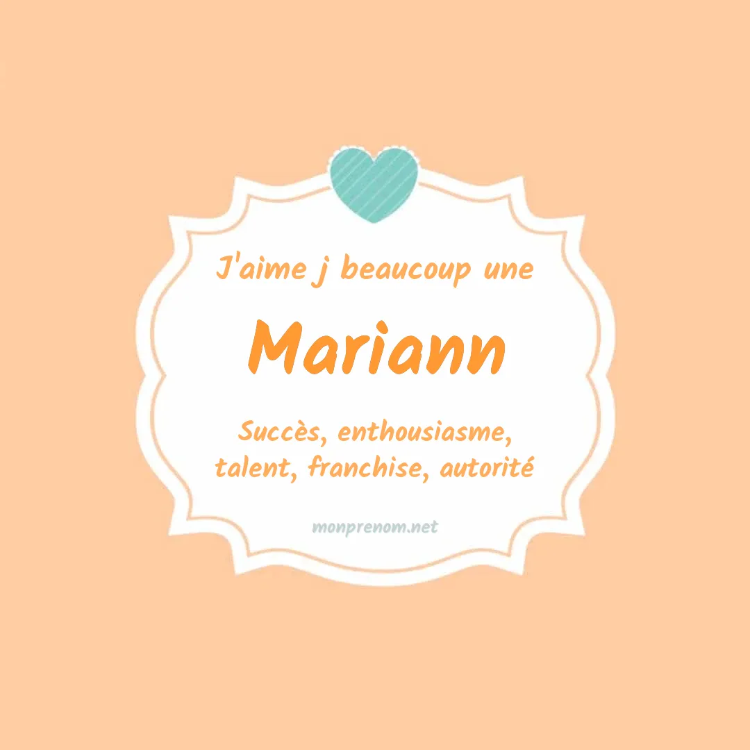 J'aime beaucoup Mariann