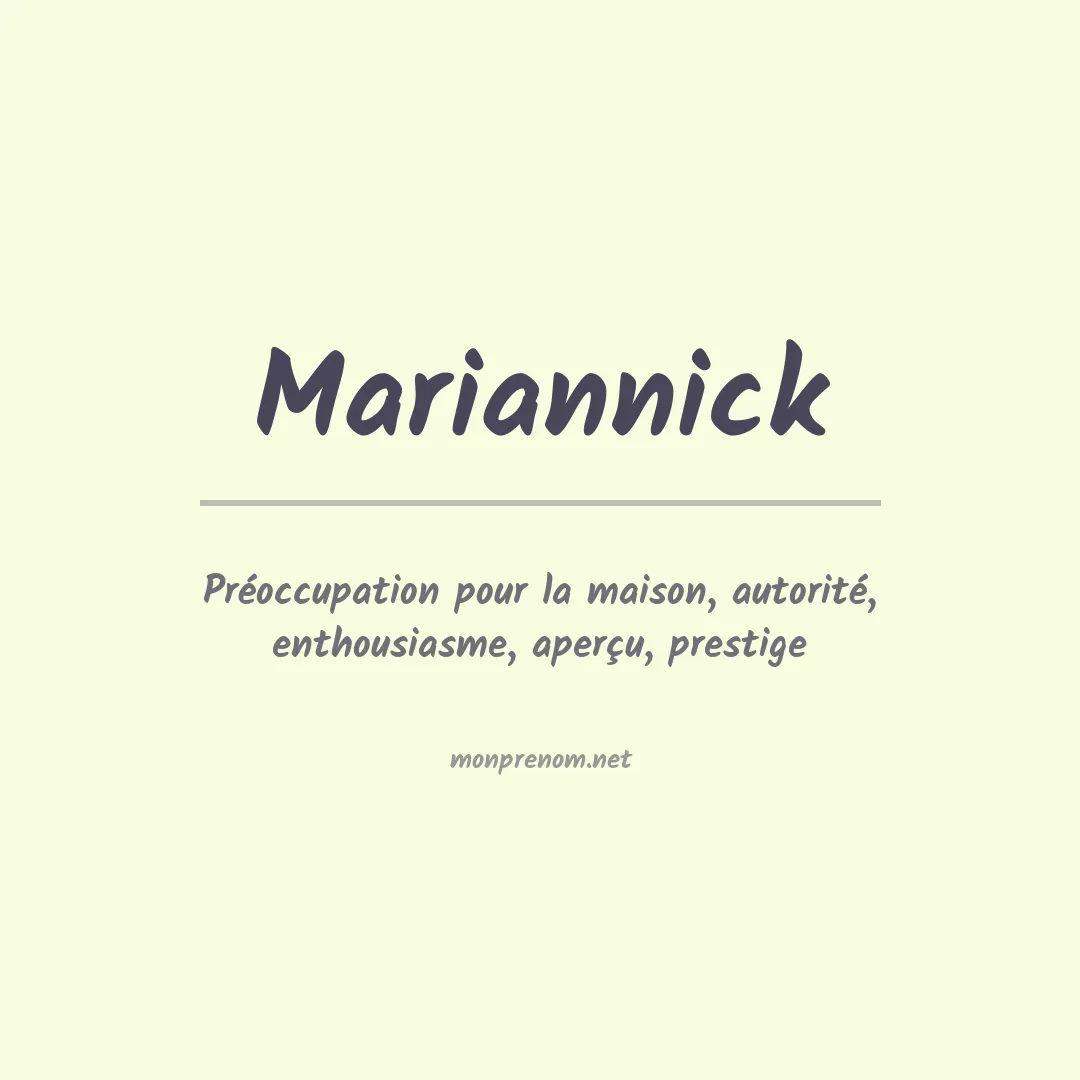 Signification du prénom Mariannick