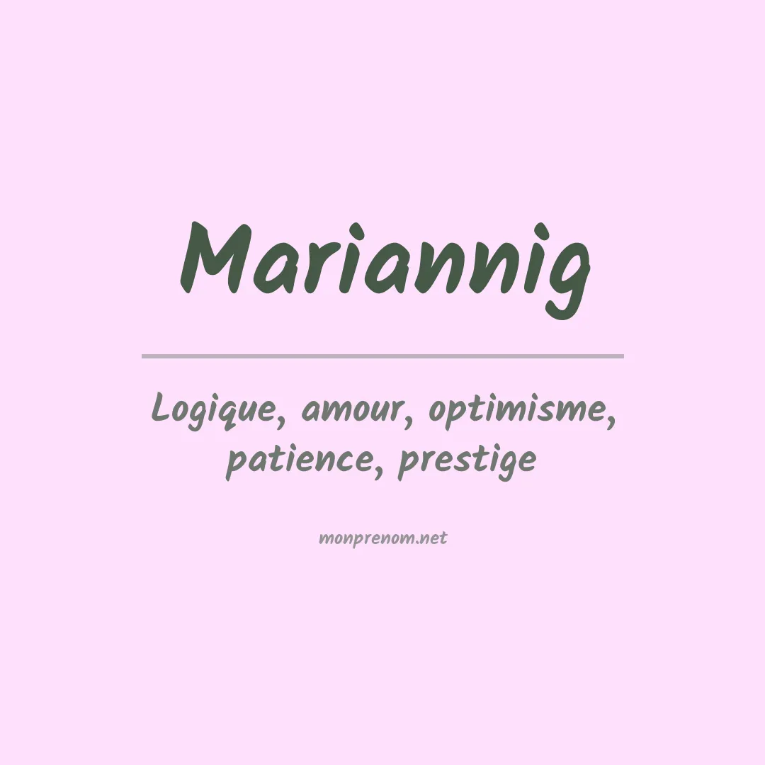 Signification du prénom Mariannig