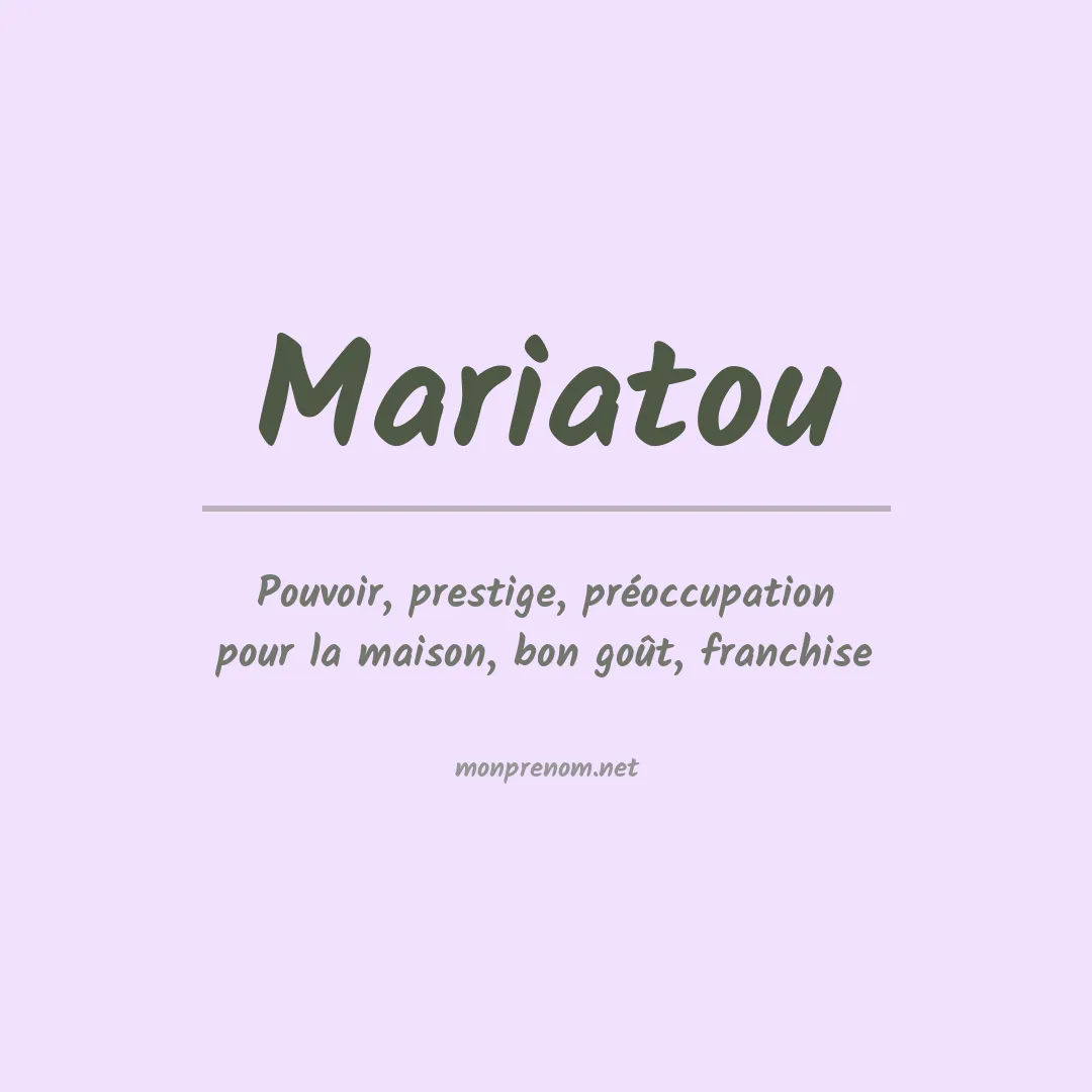 Prénom Mariatou
