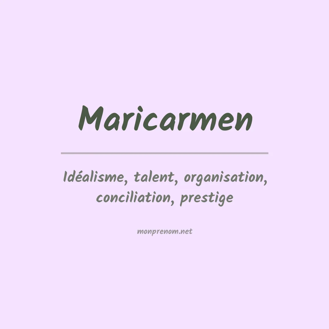 Signification du prénom Maricarmen