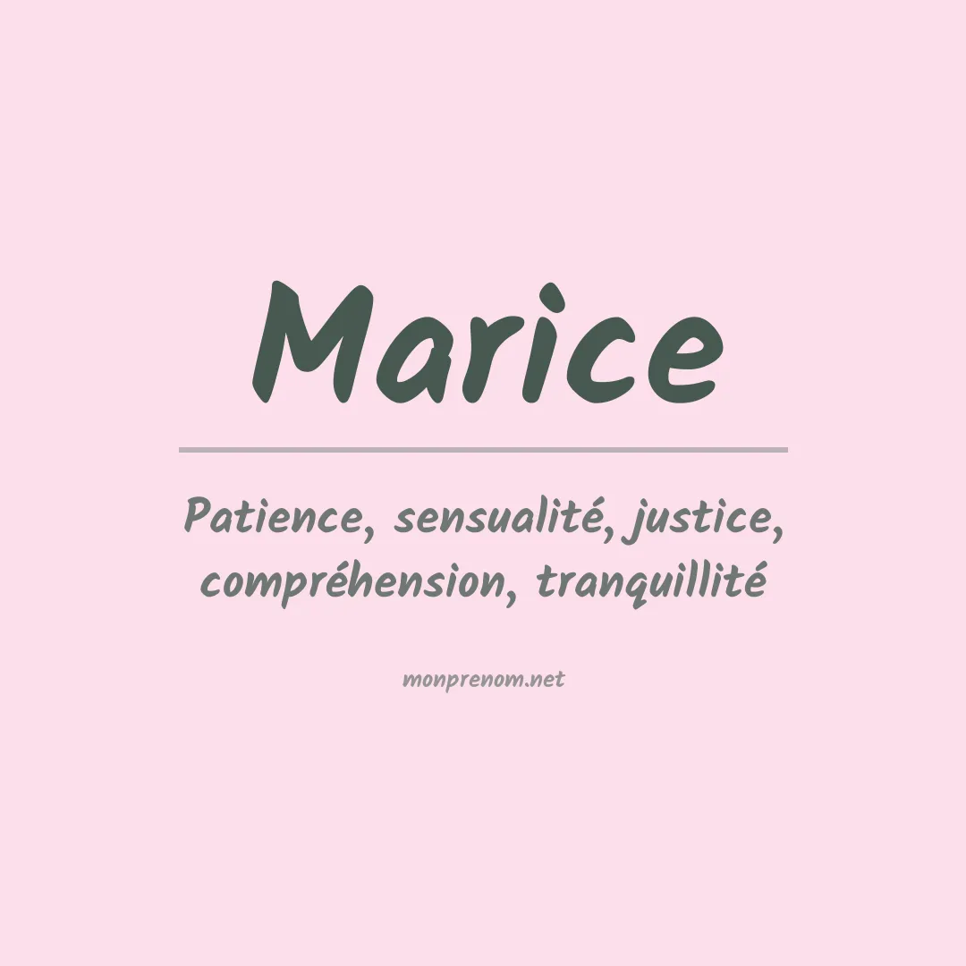 Signification du prénom Marice