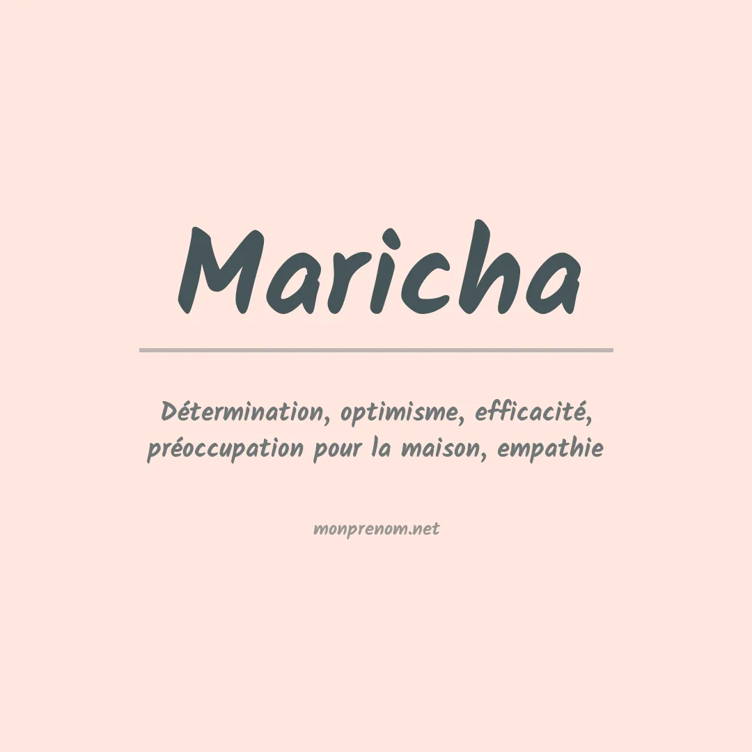 Signification du prénom Maricha