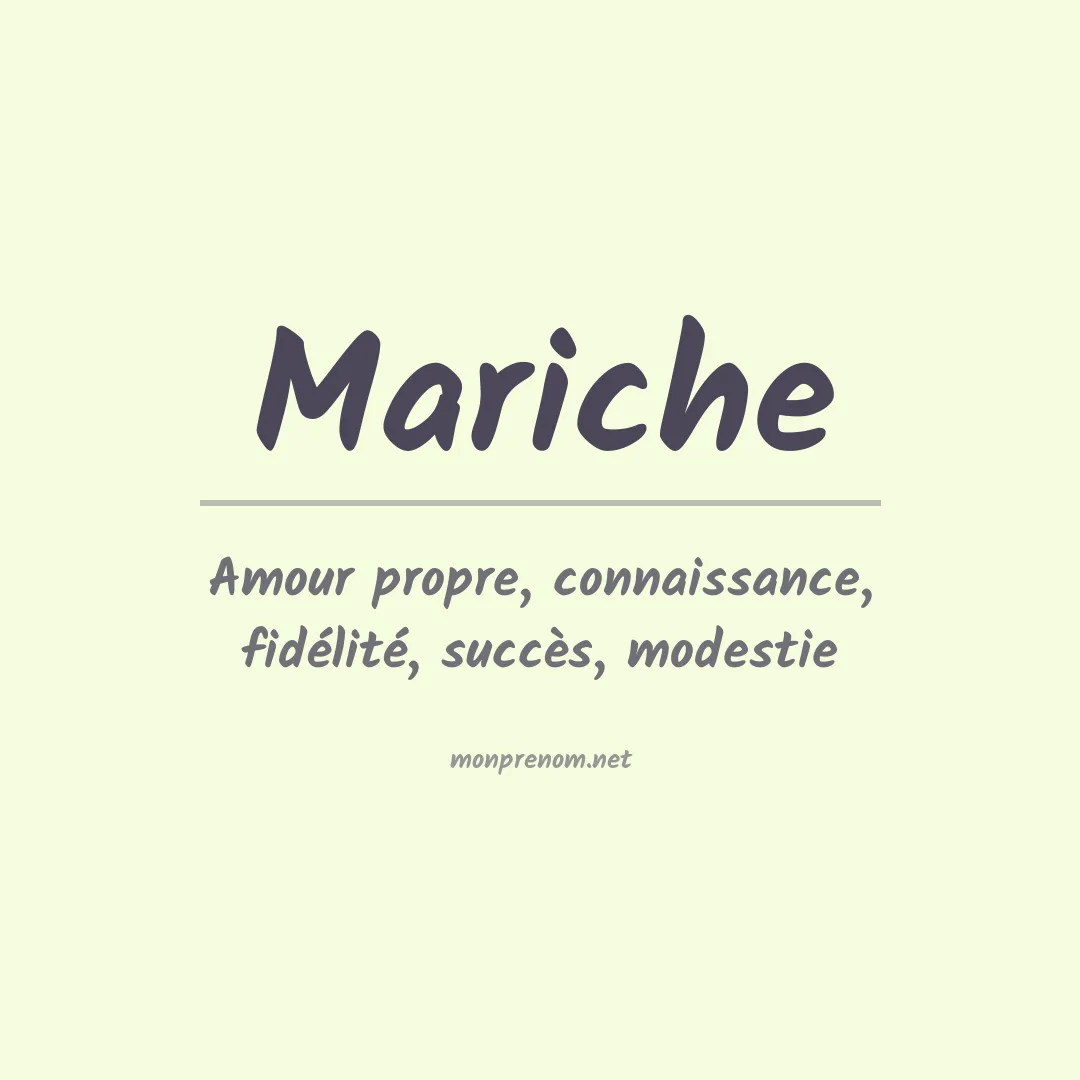 Signification du prénom Mariche